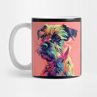 70s Border Collie Vibes: Pastel Pup Parade Mug